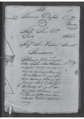 Casa da Suplicação do Brasil (1808-1833). Juízo de Órfaos do Rio de Janeiro. Processo s/n° de Inventário.