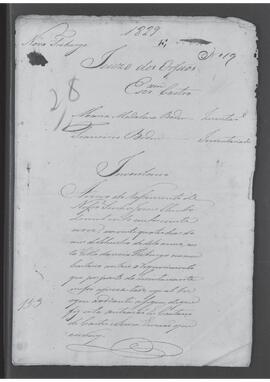 Casa da Suplicação do Brasil (1808-1833). Juízo de Órfãos da Villa de Nova Friburgo. Processo s/n° de Inventário.