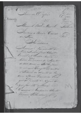 Casa da Suplicação do Brasil (1808-1833). Juízo de Órfãos do Rio de Janeiro. Processo s/n° de Inventário.
